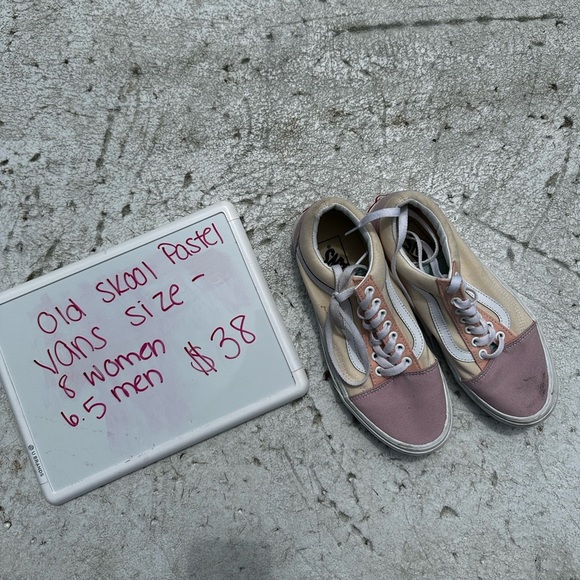 Vans Pink and Cream Sneakers Casual Style - Picture 1 of 3
